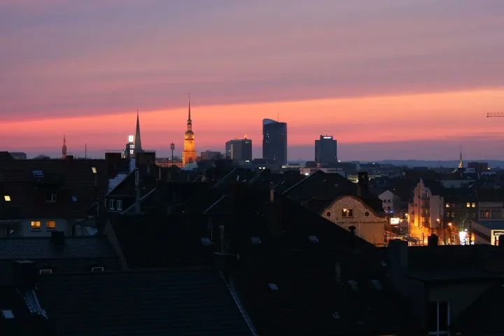 Blick über die Dächer im Abendlicht – Einsatzgebiet von Kammerjäger Kessler Was kostet ein Kammerjäger